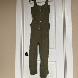 Linen green jumpsuit